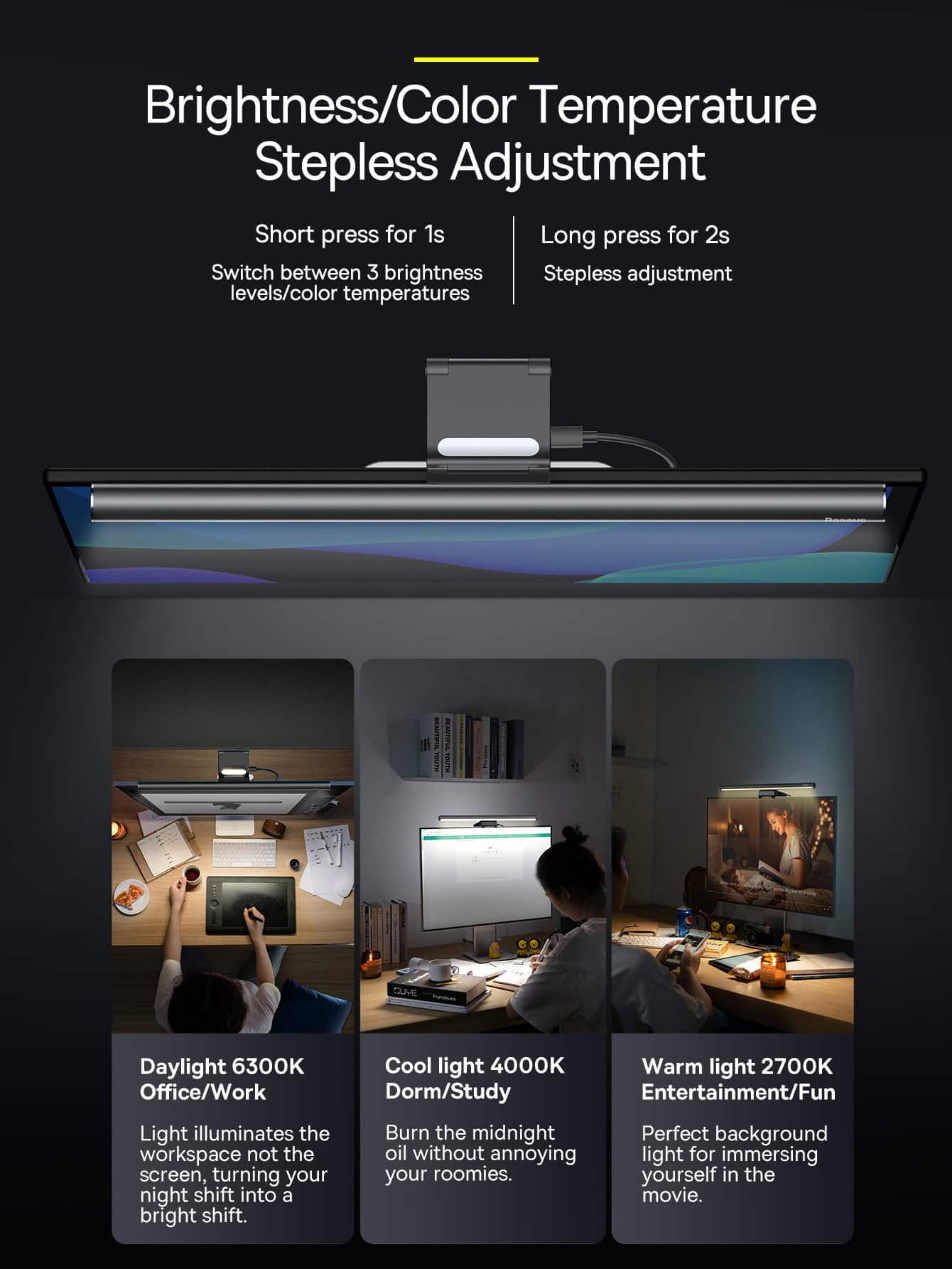 Baseus i wok2 Series USB Asymmetric Light Source Screen Hanging Light Youth 13