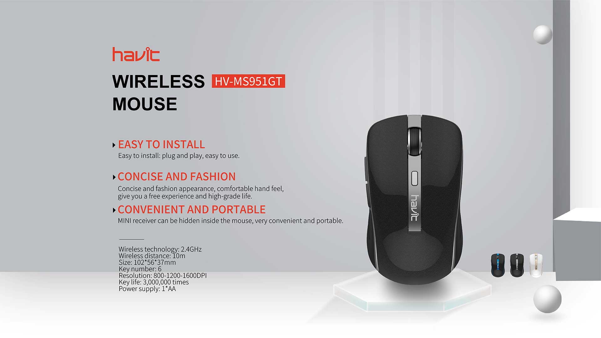 Havit MS951GT Wireless Mouse 5