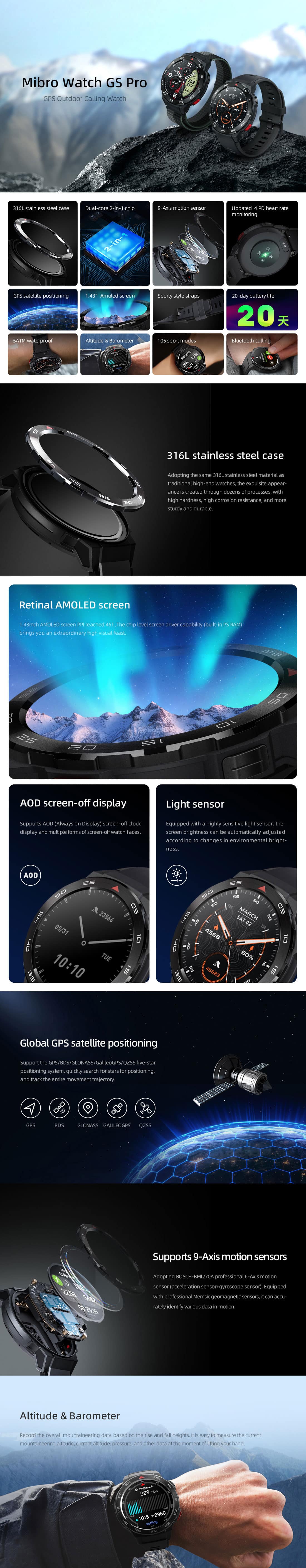 Mibro GS Pro GPS Calling Smart Watch 5