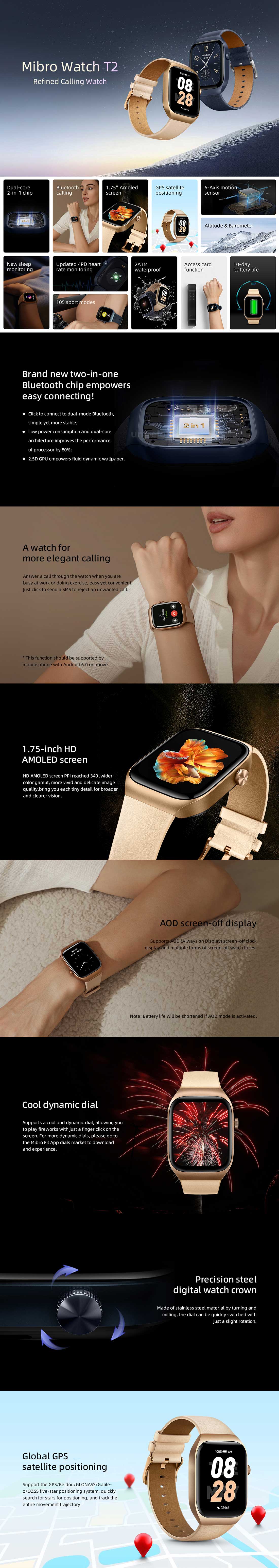 Mibro Watch T2 AMOLED Calling Smart Watch 2