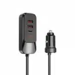 WiWU 120W Extend Dual USB-A + Dual USB-C Car Charger - Image 2