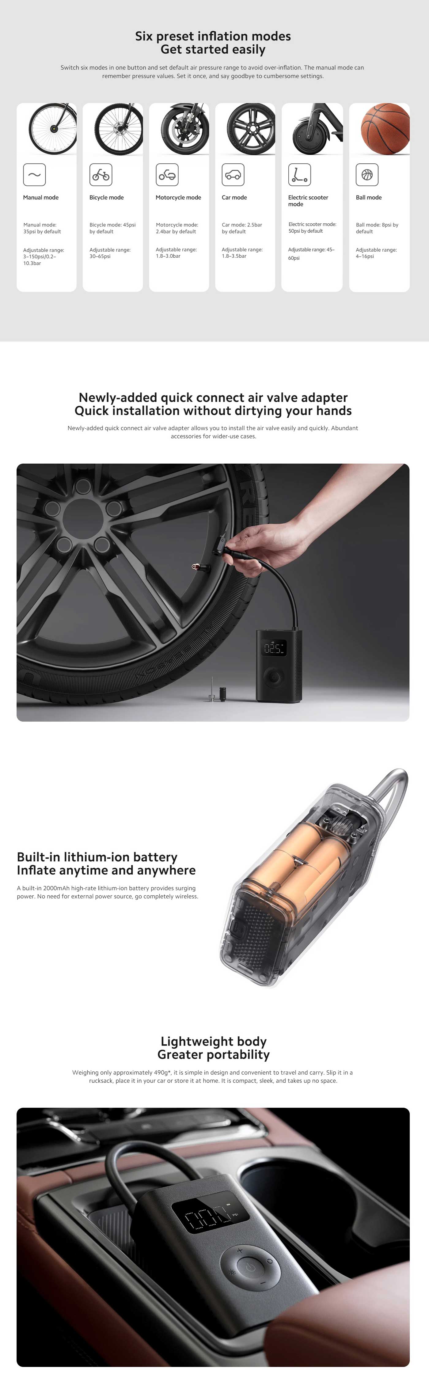 Xiaomi Portable Electric Air Compressor 2 7