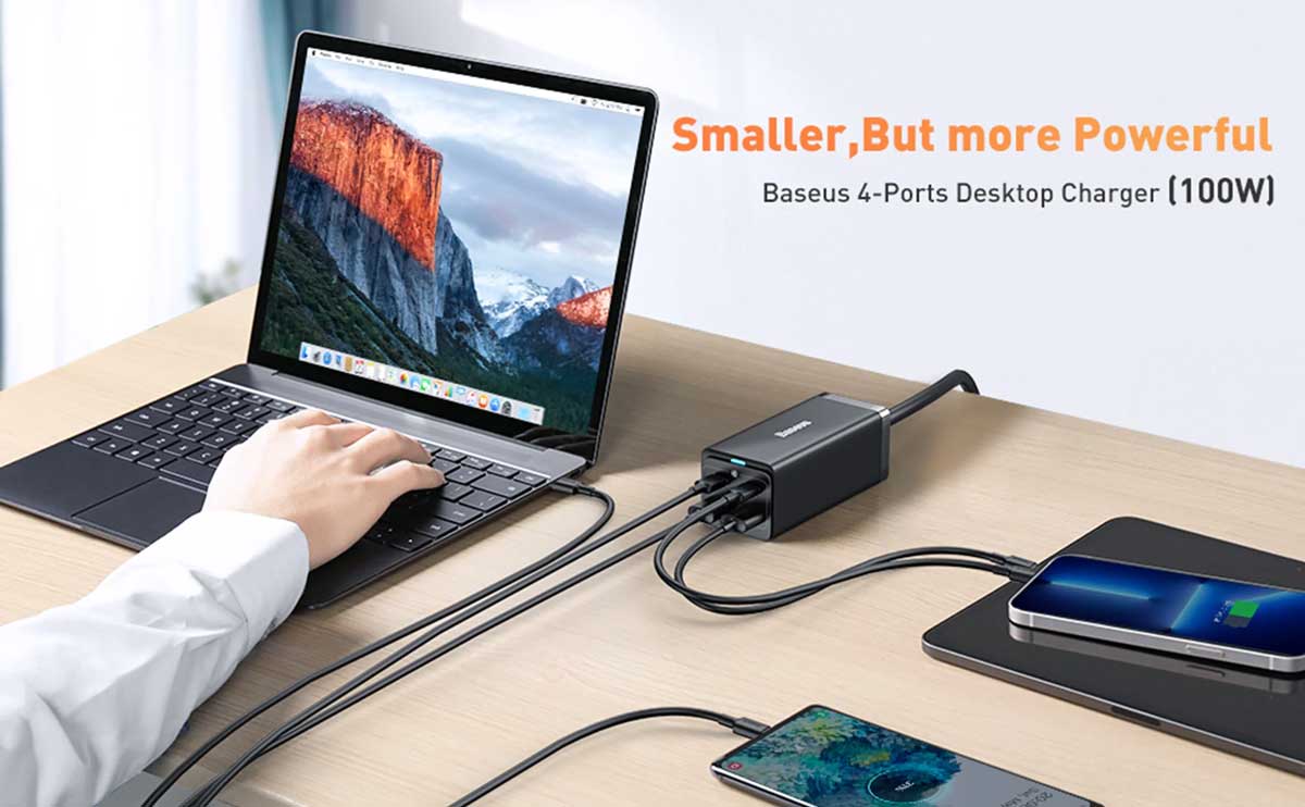 Baseus Gan3 Pro (4 Ports) Desktop Charger- 65w