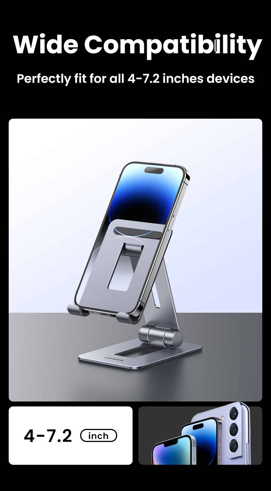 Ugreen LP678 Aluminum Foldable Desk Phone Stand 6