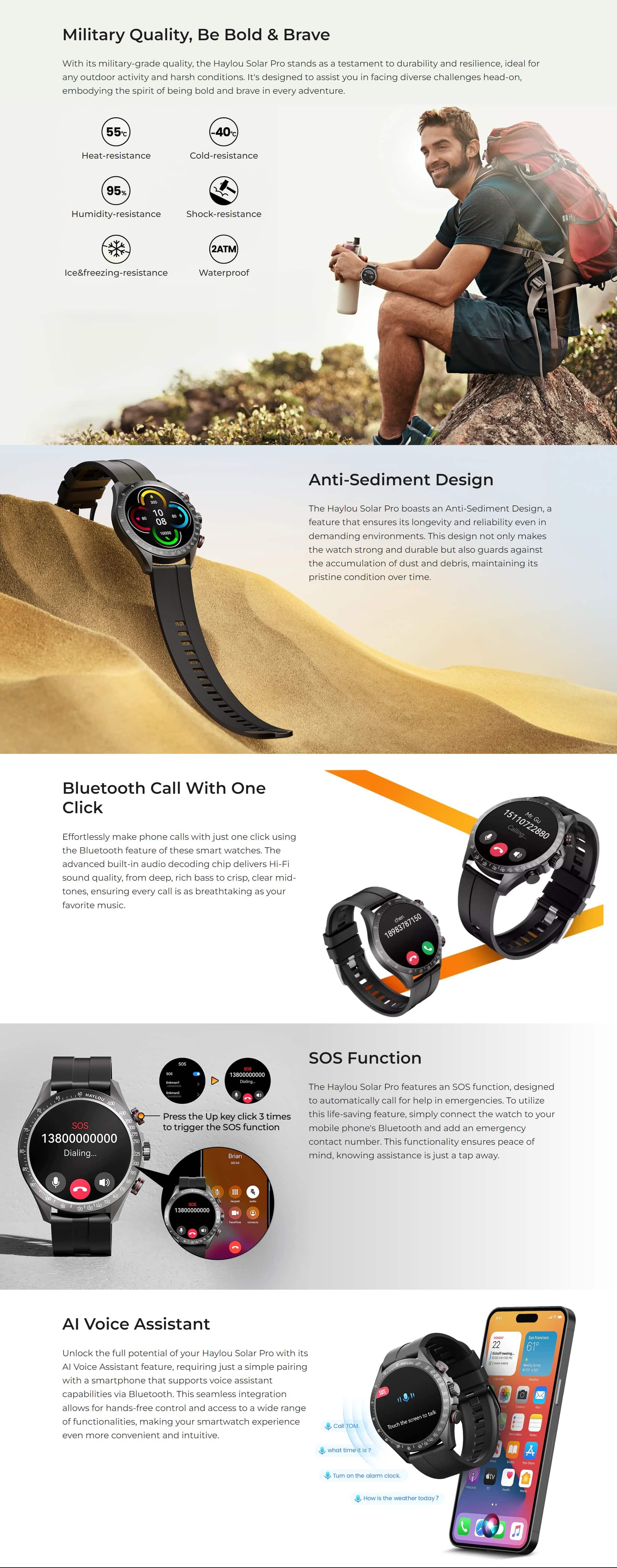 Haylou Solar Pro AMOLED Bluetooth Calling Sport Smart Watch 3 2
