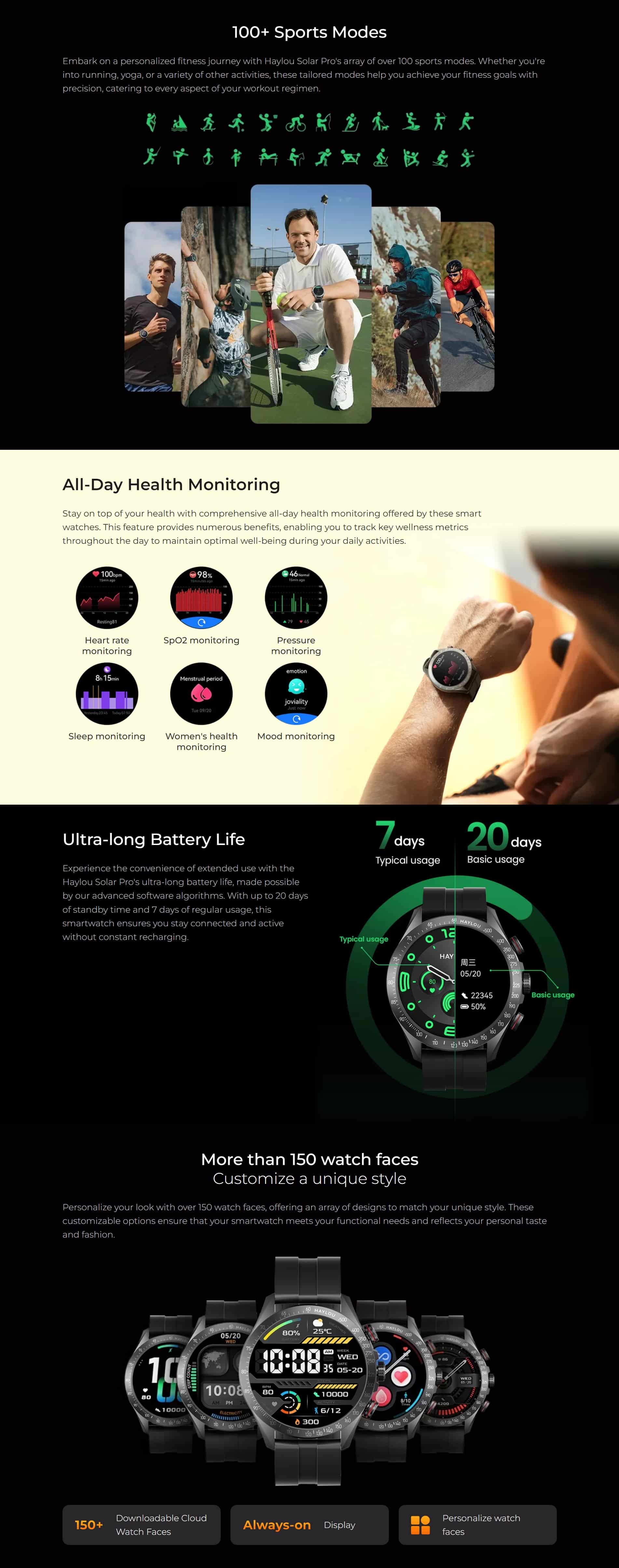 Haylou Solar Pro AMOLED Bluetooth Calling Sport Smart Watch 3 3