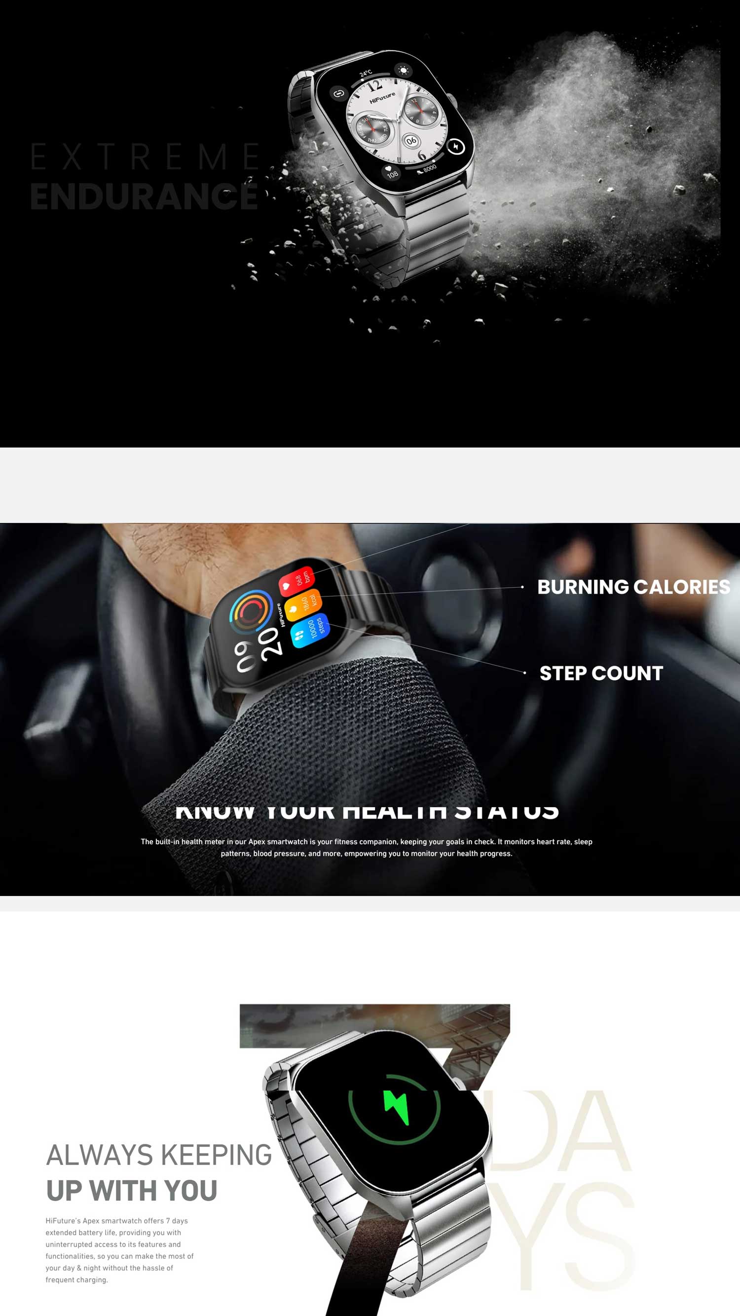 HiFuture Apex 2.04 Inch AMOLED Calling Smart Watch 5
