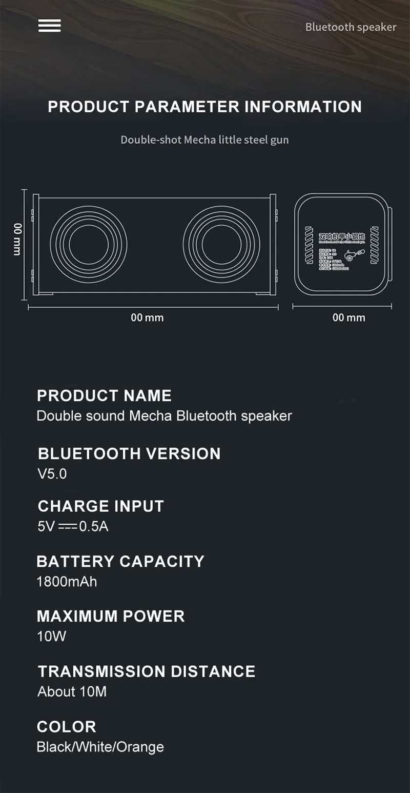 Mecha A88 10W Transparent RGB Bluetooth Speaker 10