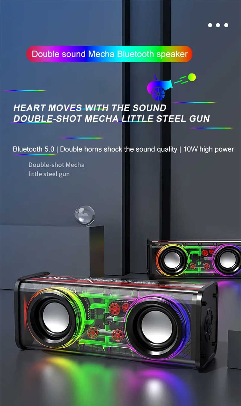 Mecha A88 10W Transparent RGB Bluetooth Speaker 15