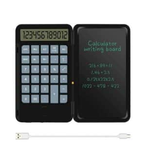 Rechargeable Calculator with 6.5 Inch LCD Notepad Pen