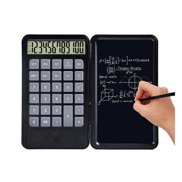 Rechargeable Calculator with 6.5 Inch LCD Notepad Pen