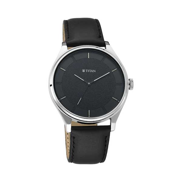 Titan NP1802SL11 Black Dial and Leather Strap Analog Watch