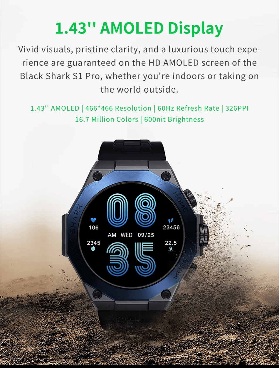 Black Shark S1 Pro AMOLED Calling Smart Watch 3 12