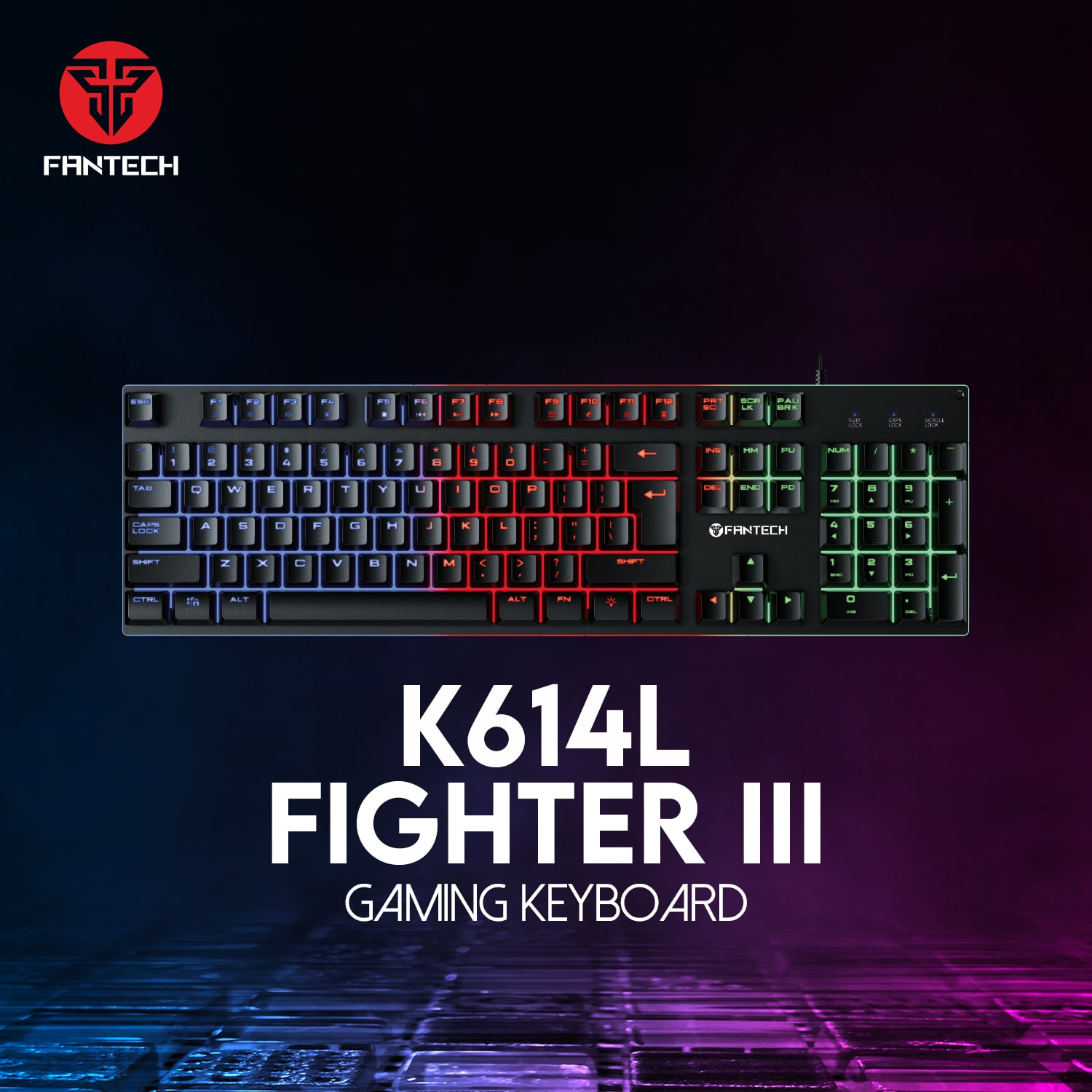 Fantech K614L Fighter III RGB Membrane Gaming Keyboards 6