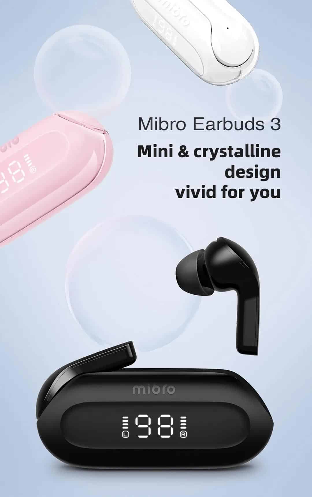 Mibro Earbuds 3 ENC True Wireless Earbuds with Digital Display 3