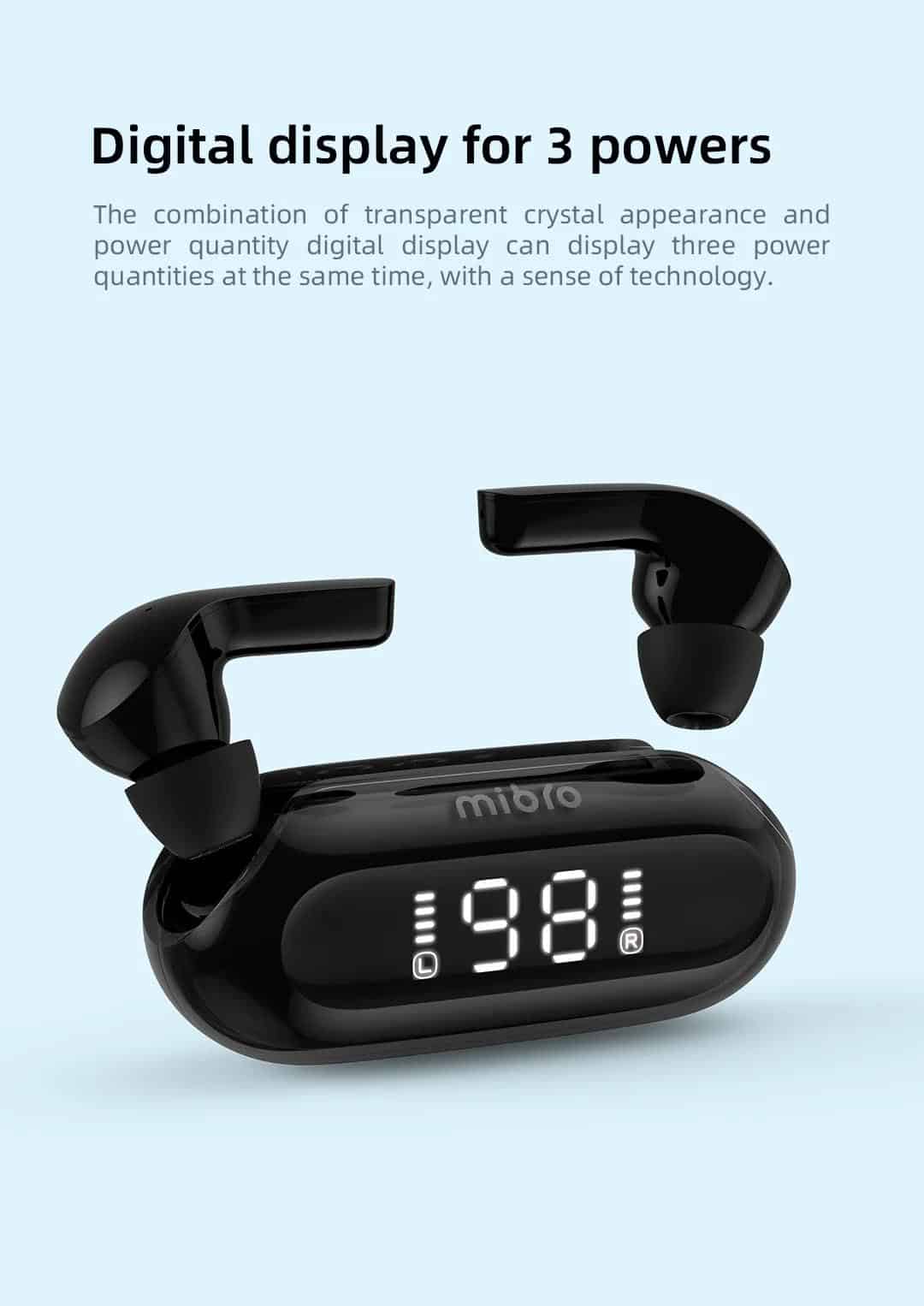 Mibro Earbuds 3 ENC True Wireless Earbuds with Digital Display 6