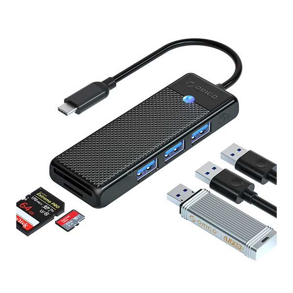 ORICO 4-IN-1 USB3.0 HUB with SD and Micro SD Slots (PAPW3AT-015)
