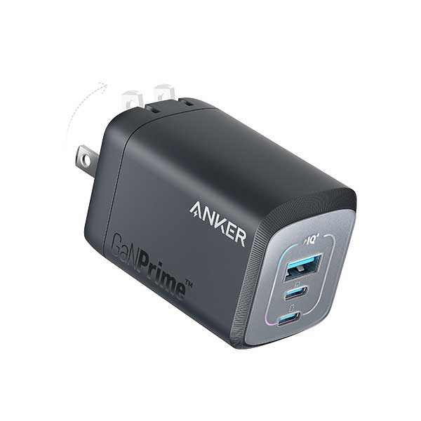 Anker A2343 Prime 3-Ports 100W GaN Wall Charger with USB-C to USB-C Cable