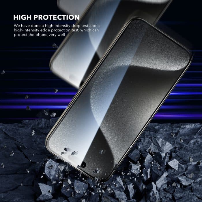 Anker iPhone 15 Series Tempered Glass Screen Protector Guard with Easy Installation Frame 1 2