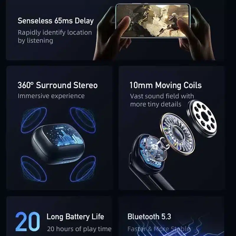 Awei T53 ANC True Wireless Gaming Earbuds