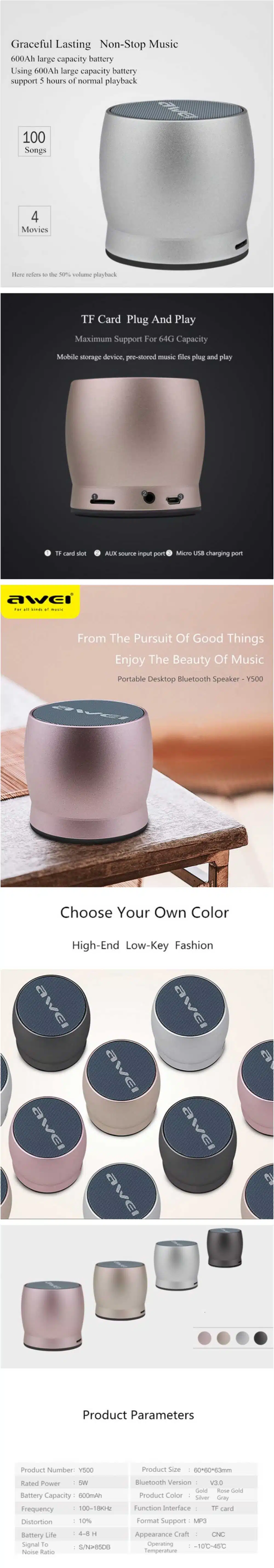 Awei Y500 Mini Bluetooth Speaker
