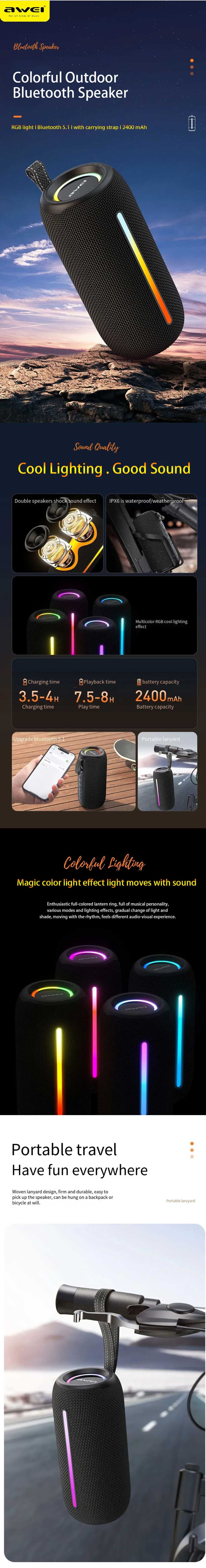 Awei Y788 Portable Outdoor Bluetooth Speaker