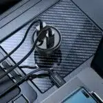 Baseus 140W Digital Display PD 3.1 Dual Fast Charger USB A + USB C Car Charger Set - Image 3