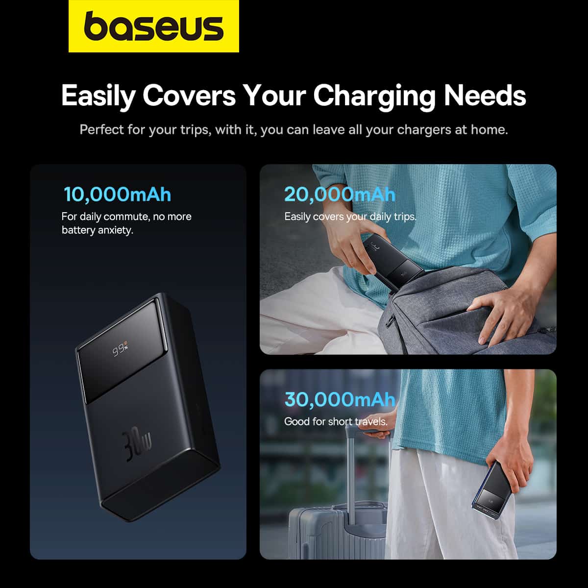 Baseus Star Lord 30000mAh 30W Digital Display Fast Charging Power Bank 3 4