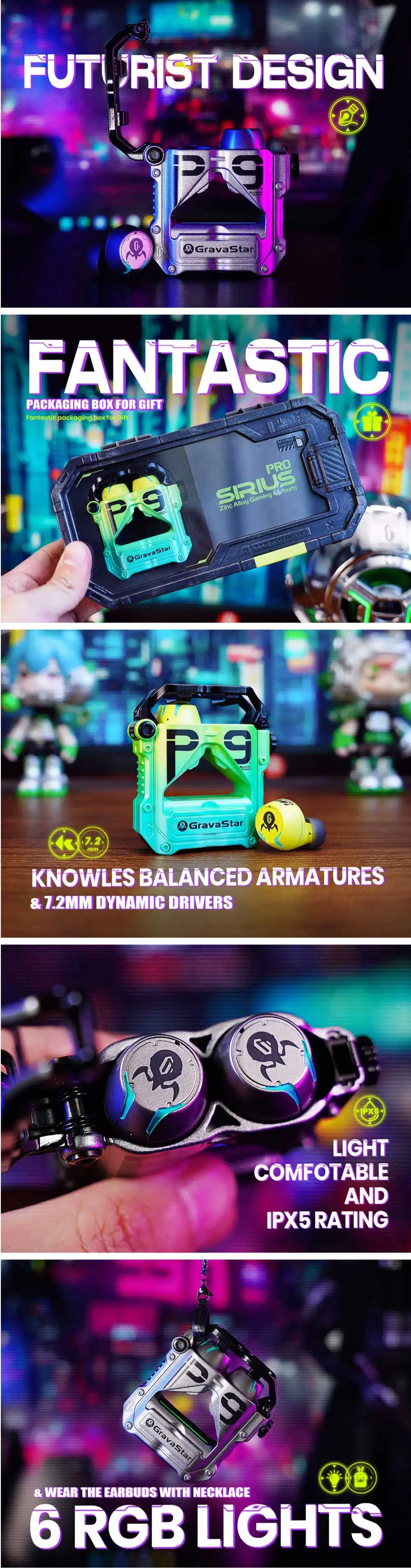 GravaStar P9 Sirius Pro Zinc Alloy Wireless Earbuds