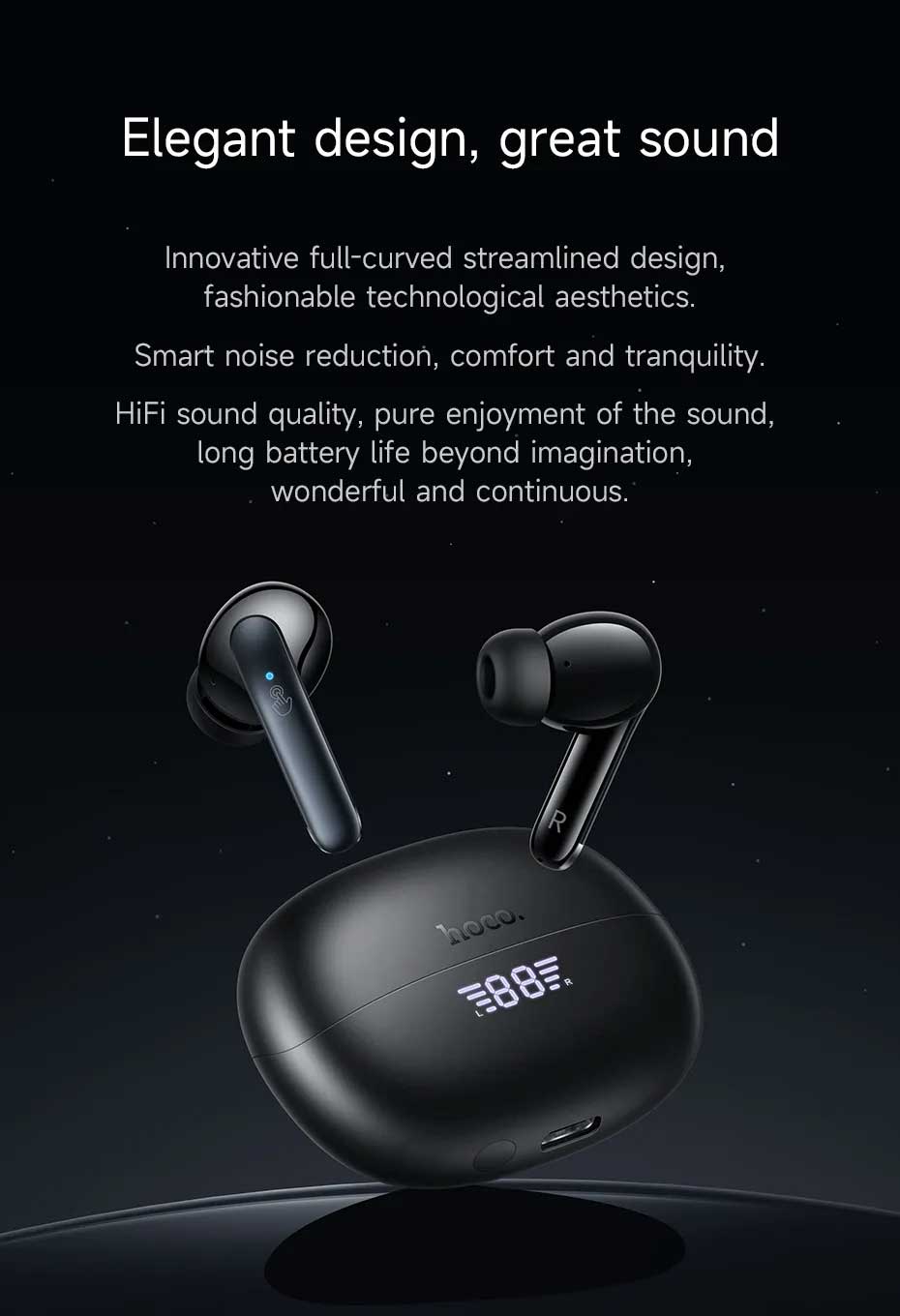 Hoco EQ5 Dual Mic ANCENC True Wireless Earbuds 7