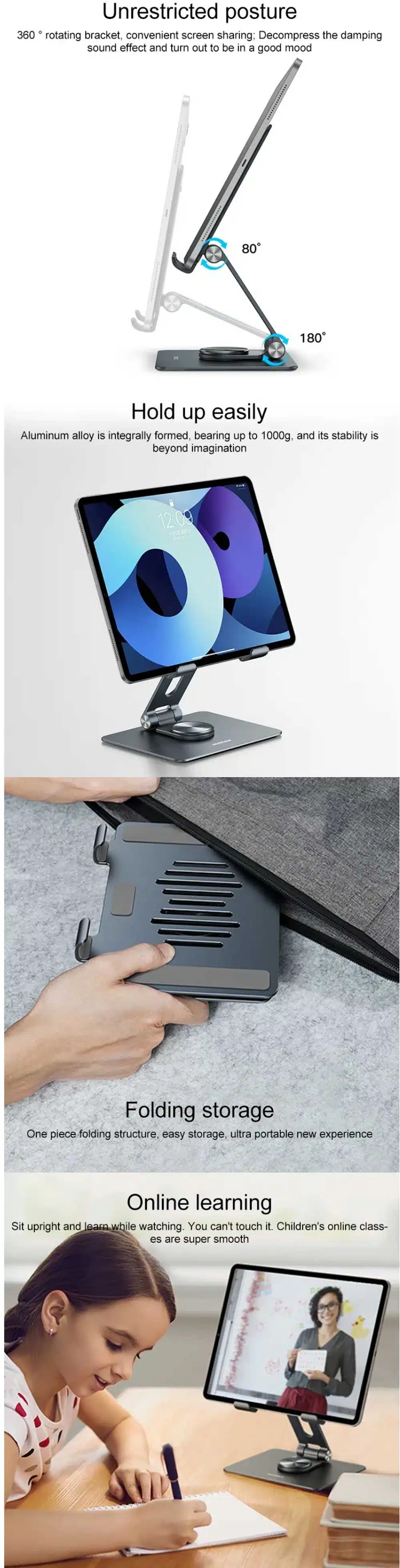 Momax KH8 Fold Stand Swivel Tablet Holder