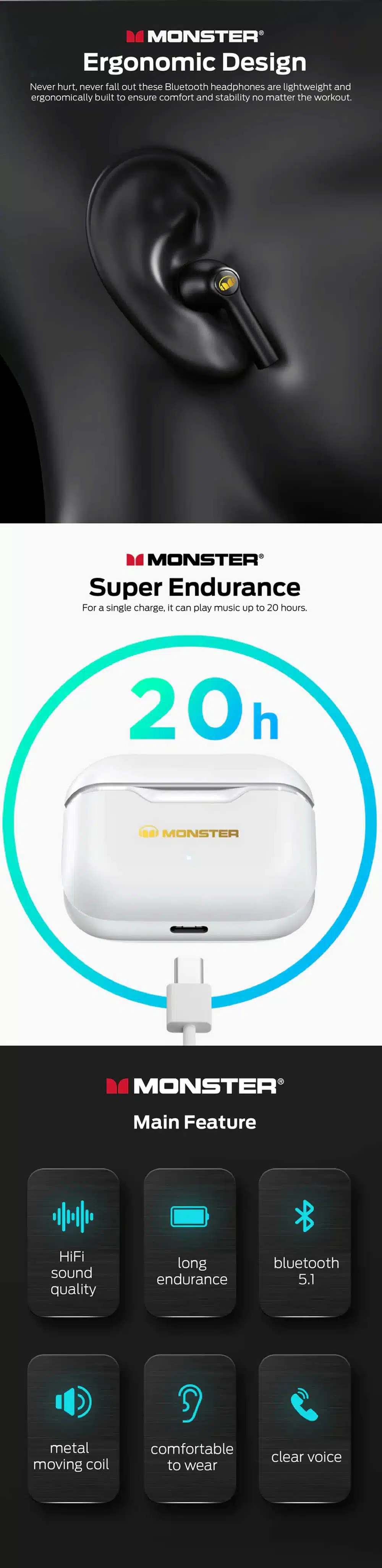 Monster XKT02 True Wireless Earbuds