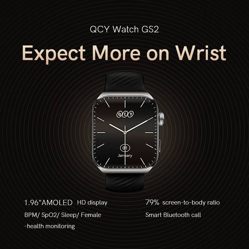 QCY GS2 AMOLED Bluetooth Calling Smart Watch 2 4