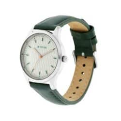 TITAN NP2639SL04 Workwear Watch with White Dial Leather Strap For Women