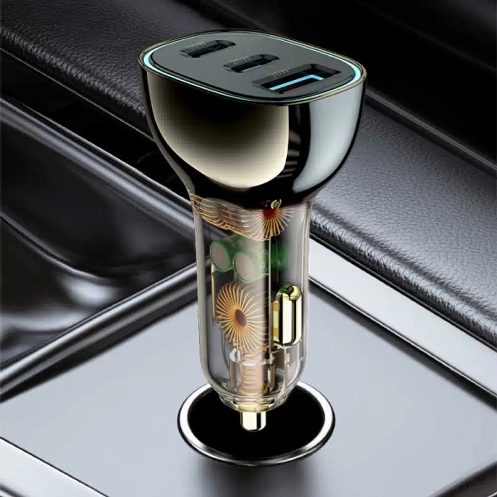 WiWU PC700 Dual Type-C+USB PD 80W Car Charger