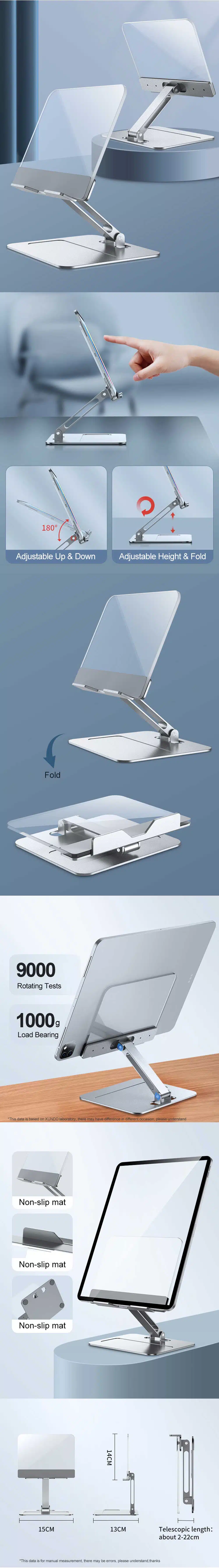 XUNDD XDHO-025 Acrylic Transparent Adjustable Desktop Stand for Phone and Tablet