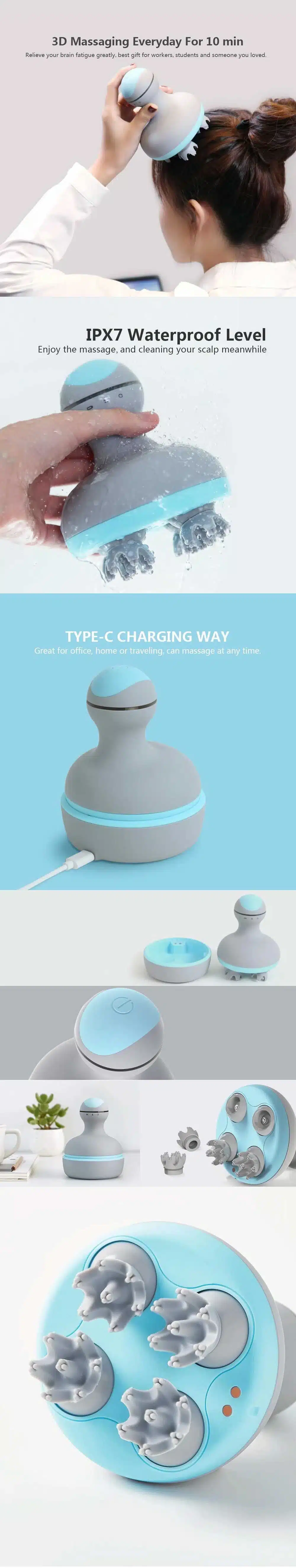 Xiaomi Electric Head Massager Wireless Scalp Massager