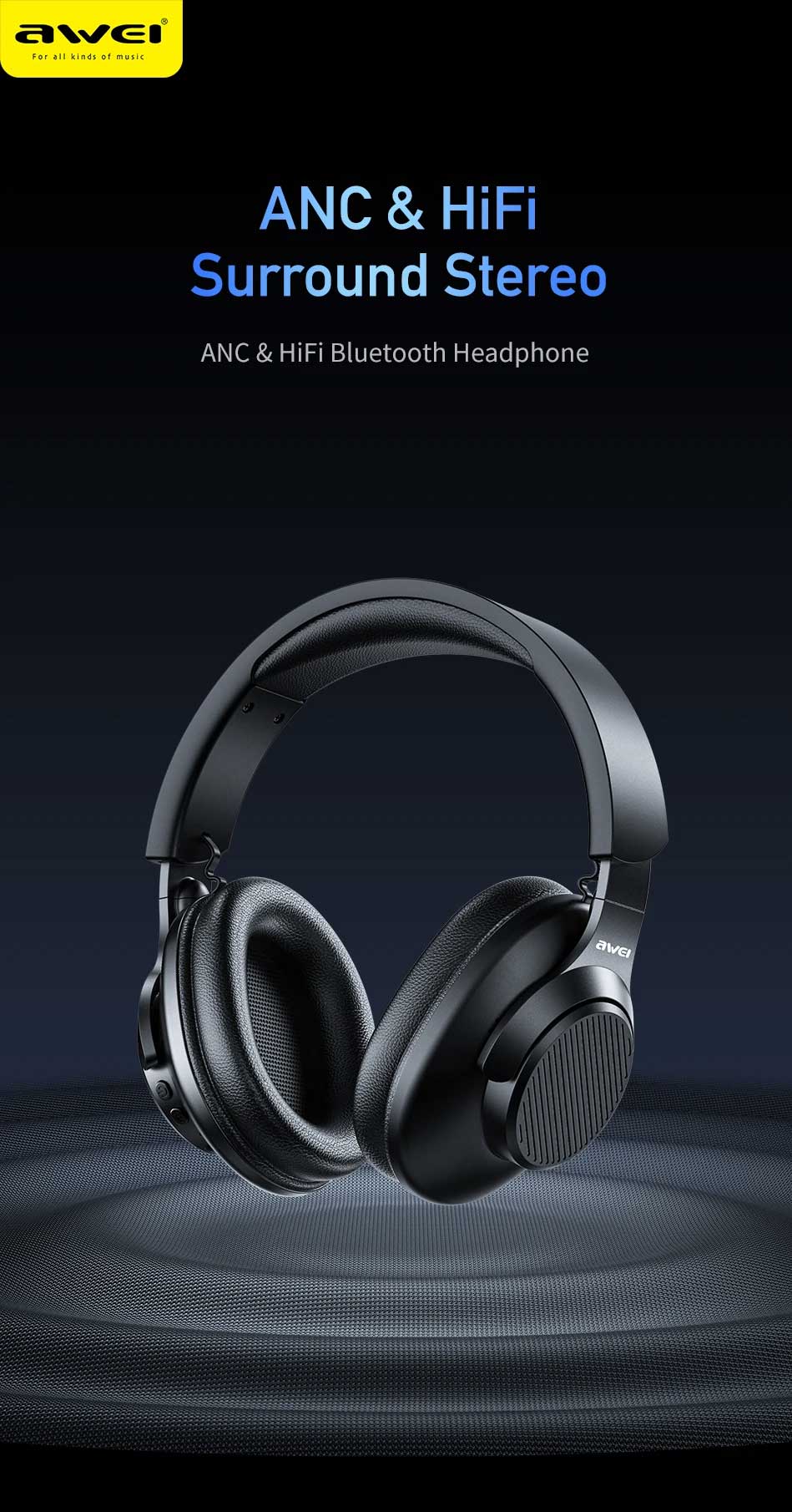 Awei A997 Pro ANC Wireless Bluetooth Headphones 3