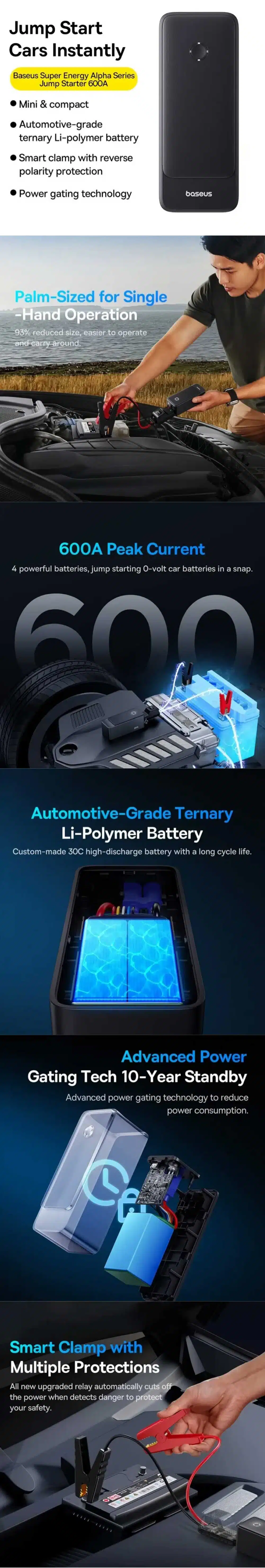 Baseus CH006 Super Energy Alpha Series Jump Starter 600A