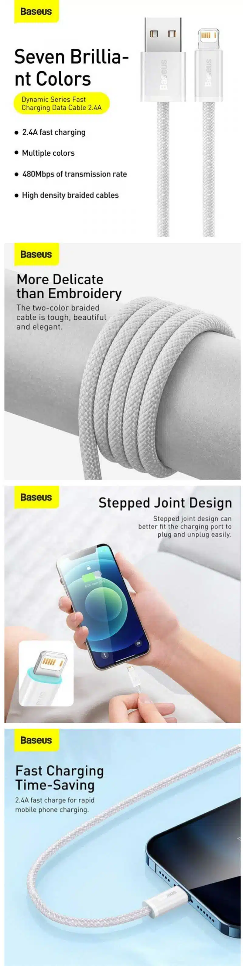 Baseus Dynamic Series USB A to Lightning 20W Fast Charging Data Cable