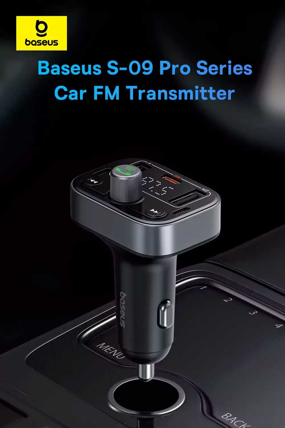 Baseus S 09 Pro Bluetooth Car FM Transmitter 5