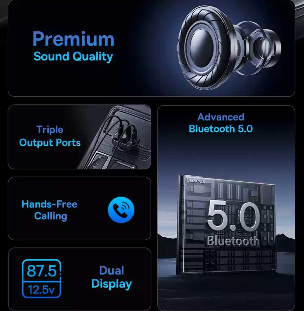 Baseus S 09 Pro Bluetooth Car FM Transmitter 6