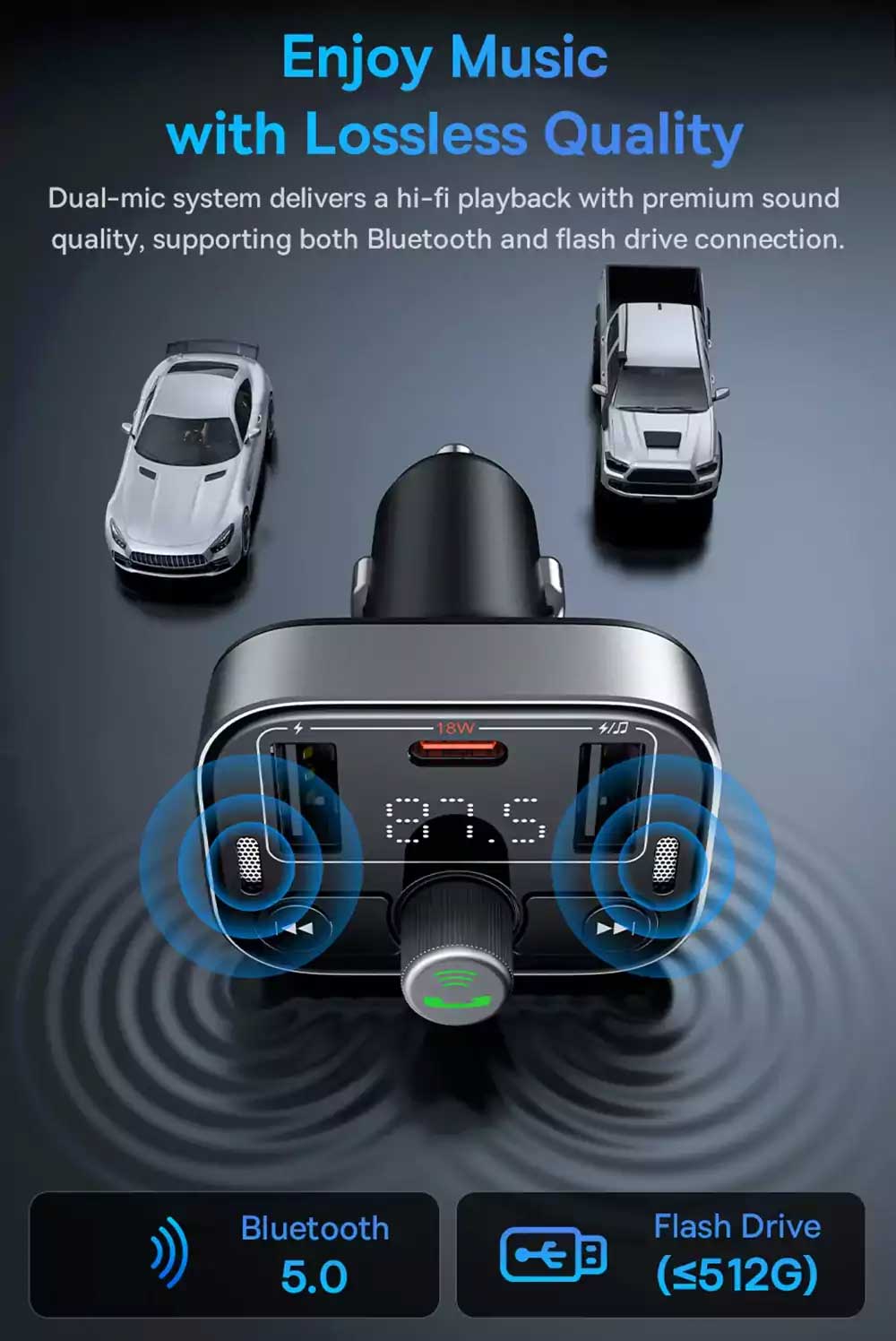 Baseus S 09 Pro Bluetooth Car FM Transmitter 7