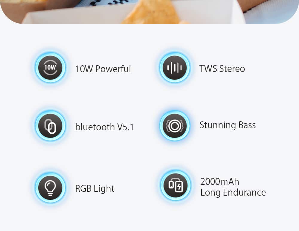 Blitzwolf AirAux BW WM2 10W 2000mAh RGB Bluetooth Speaker 2 5
