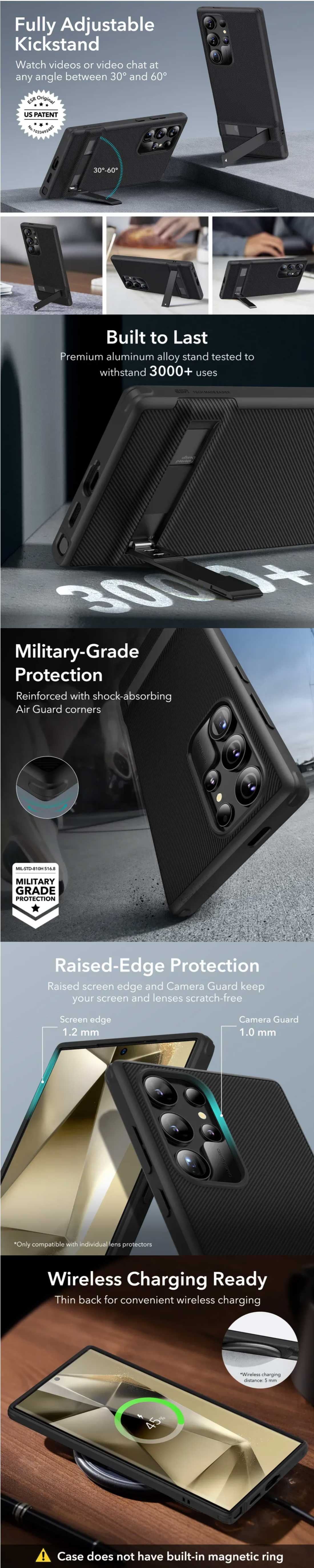 ESR Samsung Galaxy S24 Ultra Air Shield Boost Kickstand Case