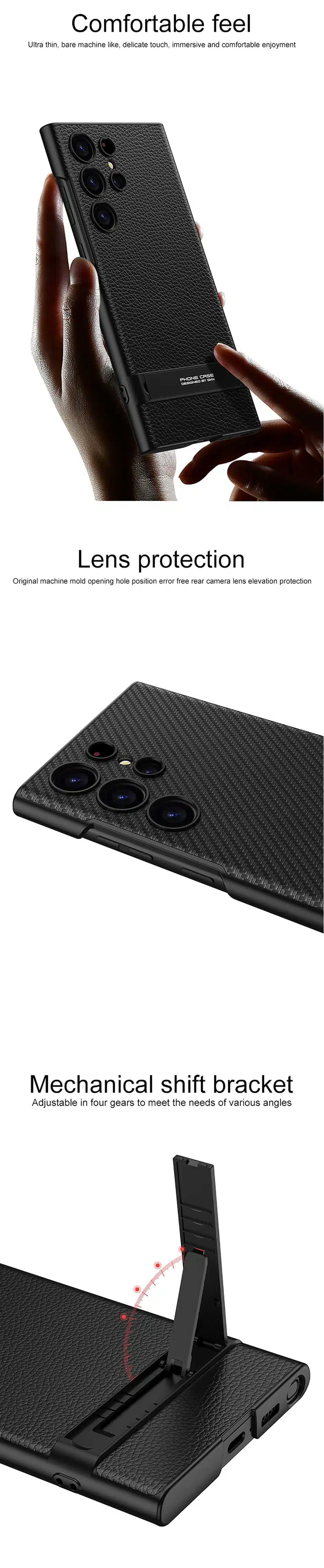 GKK Samsung Galaxy S23 Ultra PU Leather Anti-knock Hard Holder Case