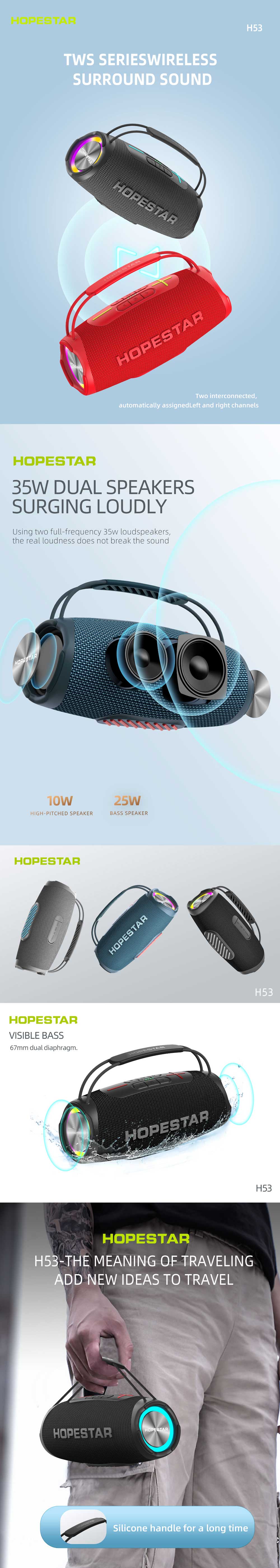 HOPESTAR H53 High Power 35W Portable Bluetooth Speaker