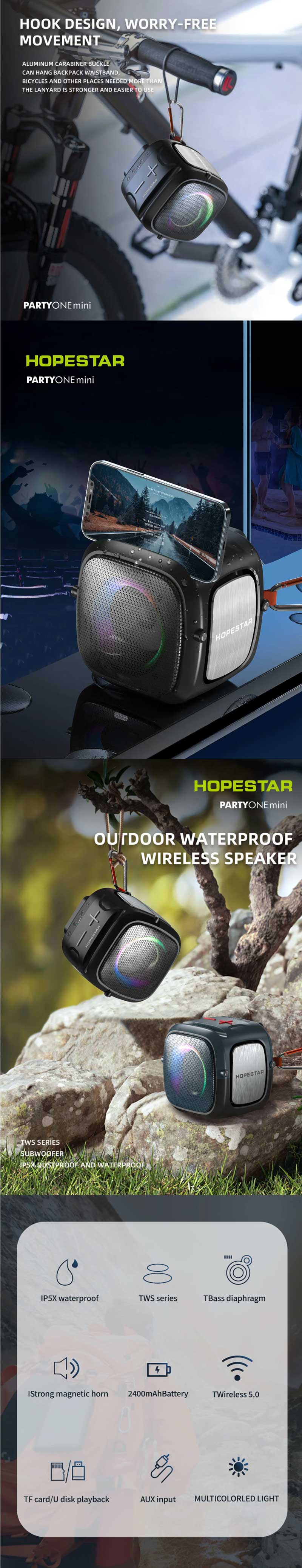 HOPESTAR Party One Mini Portable Bluetooth Speaker