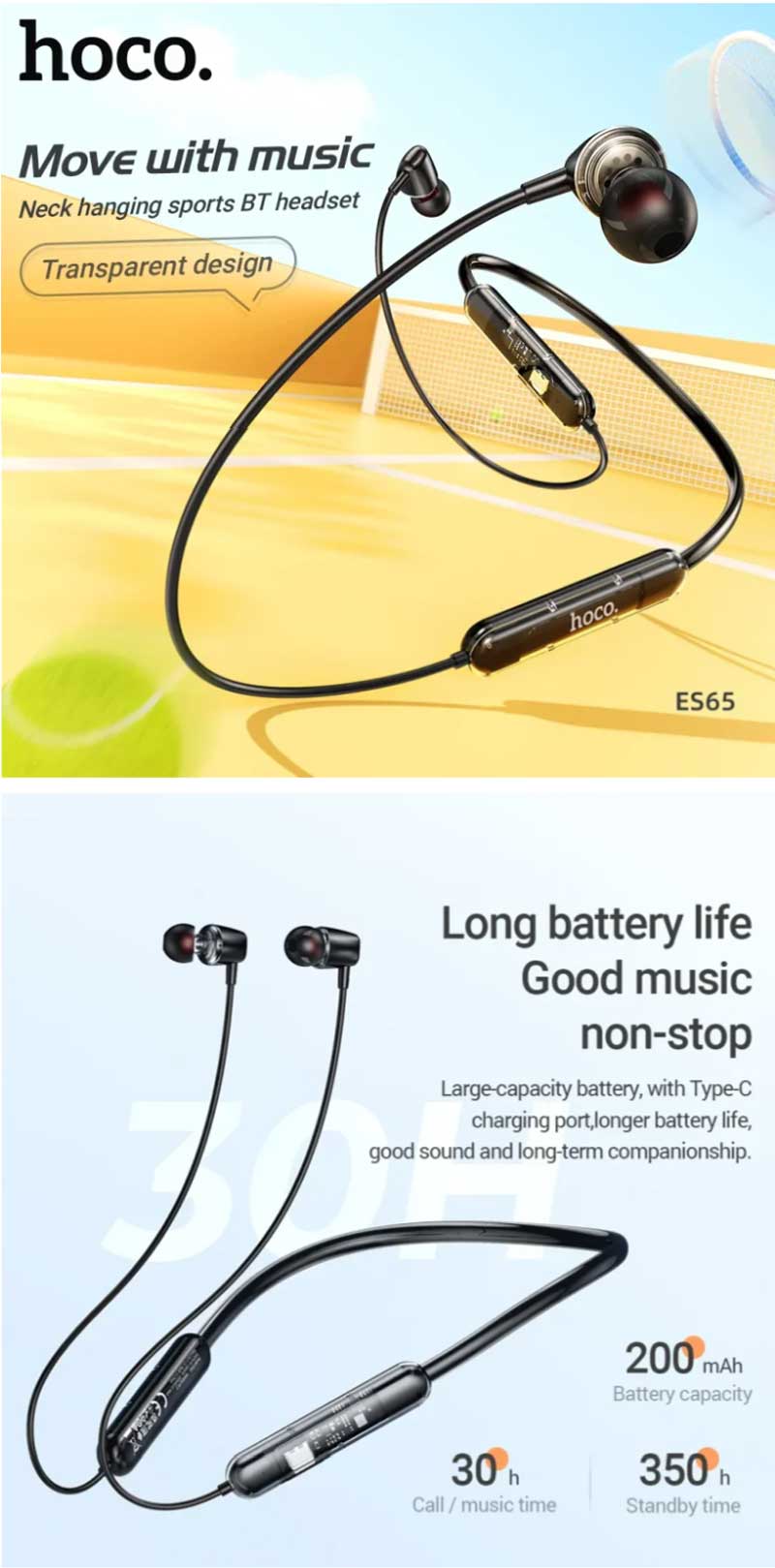 Hoco ES65 Sports Bluetooth Wireless Neckband Earphone