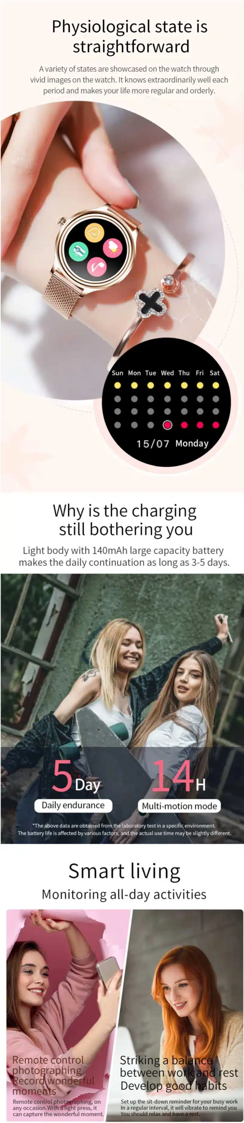KUMI K3 Lady Smartwatch